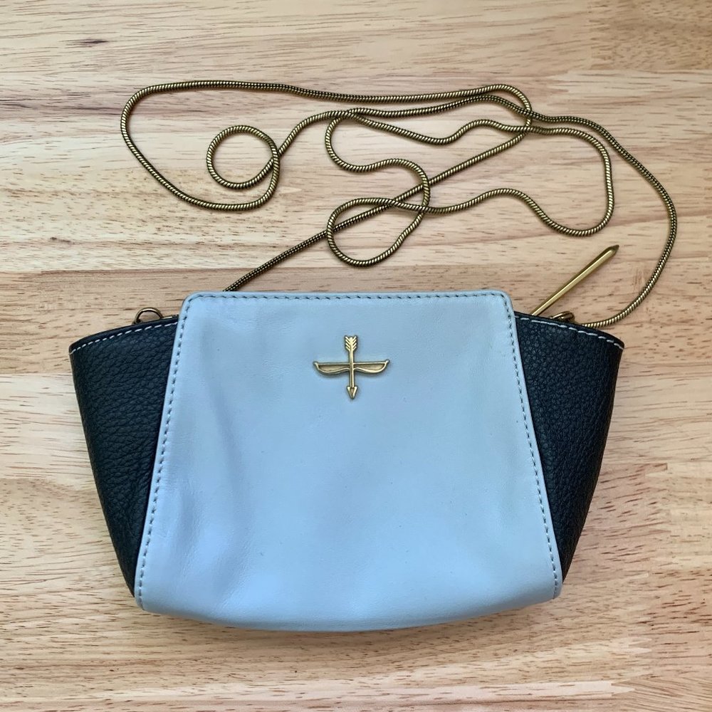Pour La Victoire Elie Mini Crossbody Bag - Light and Navy Blue